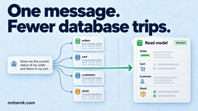 One conversation read model replaces scattered order, cart, customer and stock lookups.